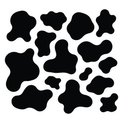 Abstract black spot pattern animal print cow spots farm rustic nature organic texture vector