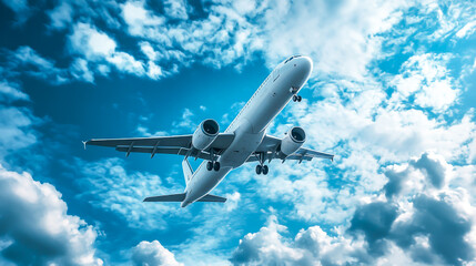 Airplane in the sky on background