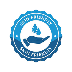 Gentle skin friendly certified seal icon for skincare and health products vector
