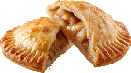 Apple Turnover Cut Open isolated on a Transparent Background