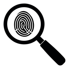 Vector art of fingerprint under a magnifying glass