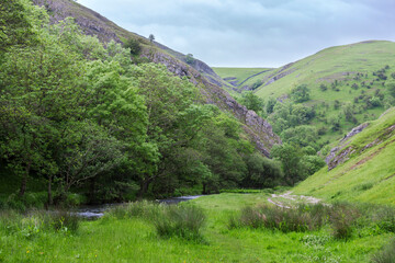 The River Dove near Thorpe Cloud, Peak District, Derbyshire, England