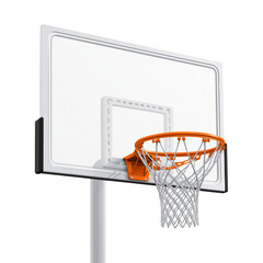 Naklejka premium Wall-mounted basketball hoop on transparent background