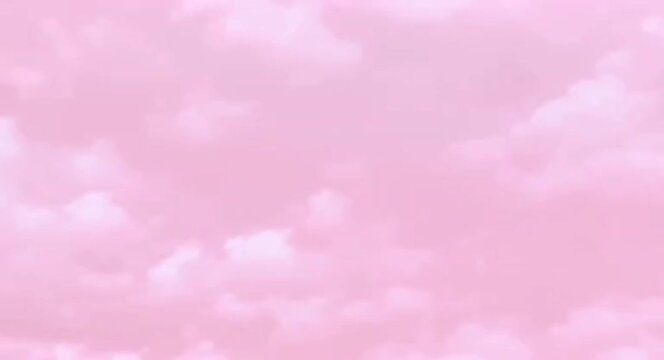 Animated pink clouds. Background with pink sky