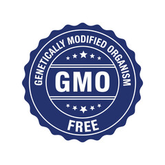 Gmo free stamp label seal certification guarantee product mark certified organic vector
