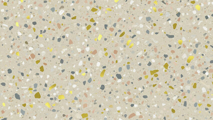 Beige terrazzo texture with colorful stone fragments for interior design