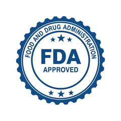 Fda approved seal food and drug administration stamp certification stamp vector