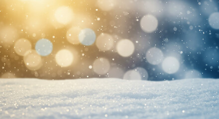 Winter Wonderland Background: Sparkling Snow, Glowing Lights, and Falling Snowflakes