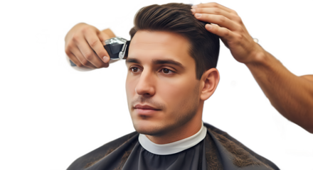 Man Getting a Haircut at the Barbershop