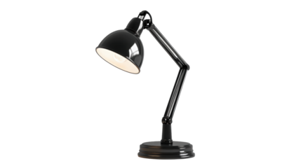 Black Desk Lamp with Adjustable Arm for Study