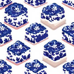 Fototapeta premium Tile pattern of cake backgrounds porcelain dessert.