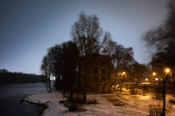 winter evening in the city