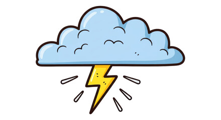 Isolated Cartoon Lightning Cloud
