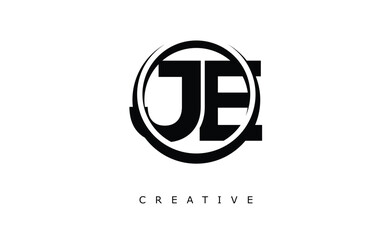 JE Letter Logo - Circular Monogram Emblem with Bold Minimal Design for Modern Branding