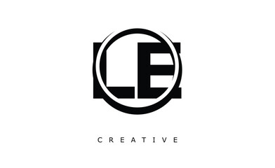 LE Letter Logo - Circular Monogram Emblem with Bold Minimal Design for Modern Branding