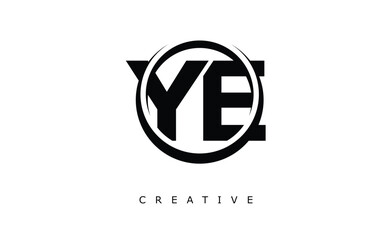 YE Letter Logo - Circular Monogram Emblem with Bold Minimal Design for Modern Branding