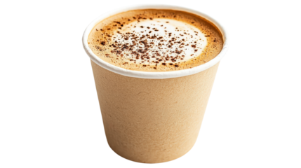 Cappuccino with Cocoa Powder in Paper Cup