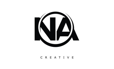 NA Letter Logo - Circular Monogram Emblem with Bold Minimal Design for Modern Branding