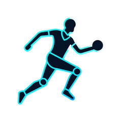Soccer player with ball icons