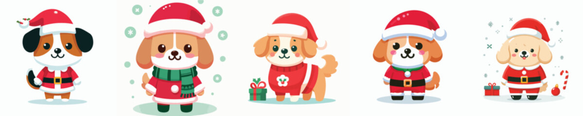 cute dog in Christmas costume