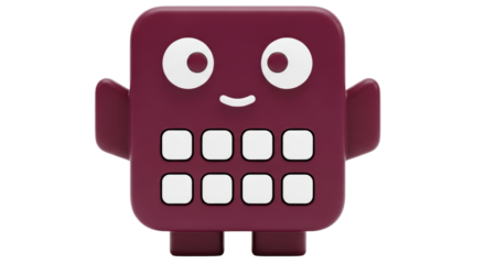 Isolated Cartoon Block Character