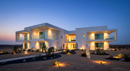 Elegant architecture and landscaping of Dubai residence