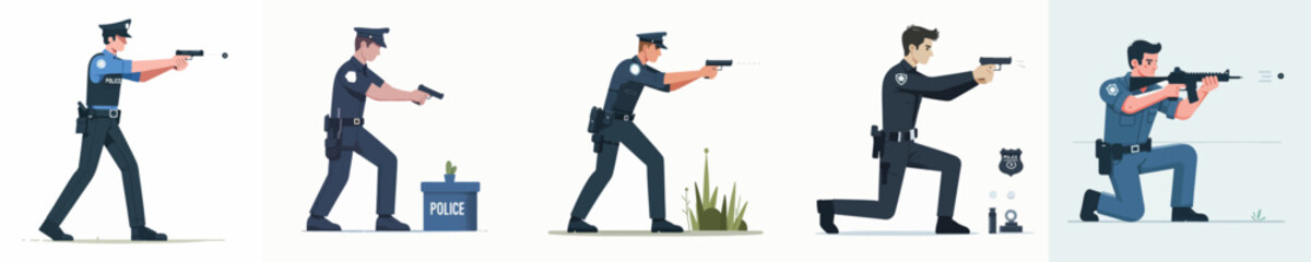 police vector during shooting practice