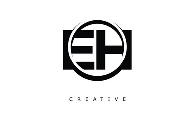 EH Letter Logo - Circular Monogram Emblem with Bold Minimal Design for Modern Branding