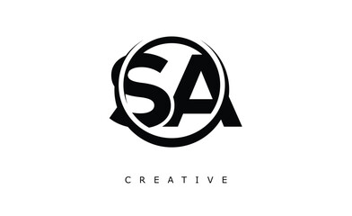 SA Letter Logo - Circular Monogram Emblem with Bold Minimal Design for Modern Branding