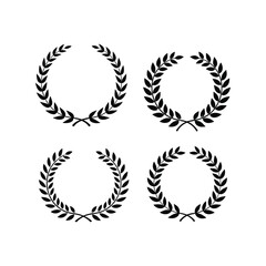 Obraz premium Four laurel wreath vector icons for award ceremony victory triumph celebration design elements vector