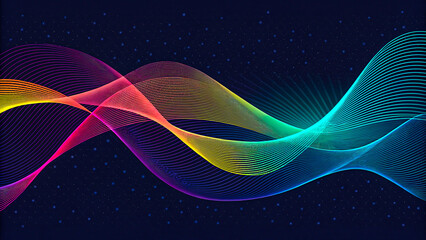 Stunning vibrant wave design with glowing lines for futuristic technology background or modern digital art