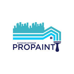 Home House Paint Painting Company Service IInterior Exterior Logo Template Vector
