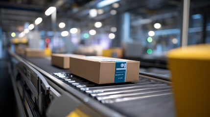 Automated Robotics Sorting Facility Streamlining Package Fulfillment, representing recruitment optimization, employee development, succession planning and organizational excellence