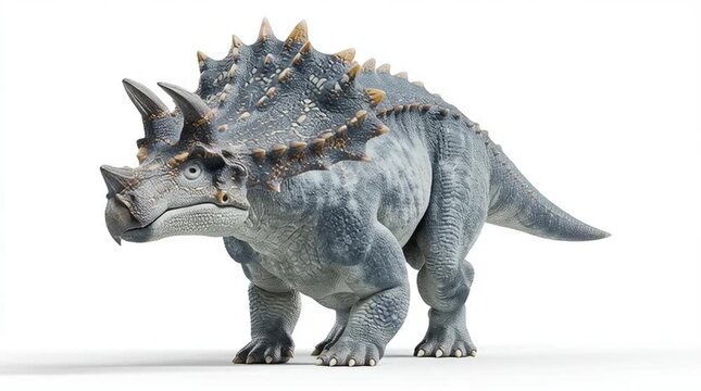 Realistic 3D Dinosaur Render on White Background Generative AI