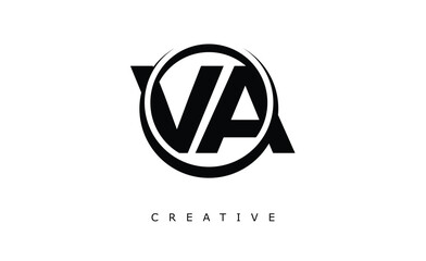 VA Letter Logo - Circular Monogram Emblem with Bold Minimal Design for Modern Branding