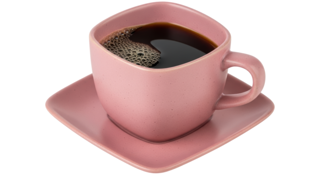 Isolated Pink Cup of Coffee