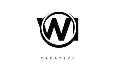Fototapeta premium WI Letter Logo - Circular Monogram Emblem with Bold Minimal Design for Modern Branding