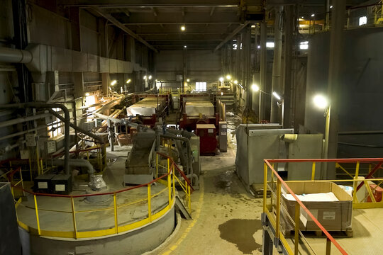 room with ball mills for grinding gold ore.