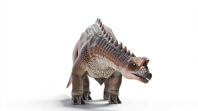 Realistic 3D Dinosaur Render on White Background Generative AI