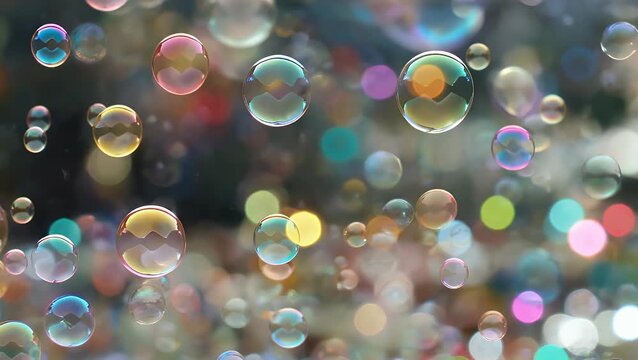 playful 4k vertical animation of colorful floating bubbles rising against a plain backdrop designed as a versatile motion element for presentations party visuals creative ads joyful event