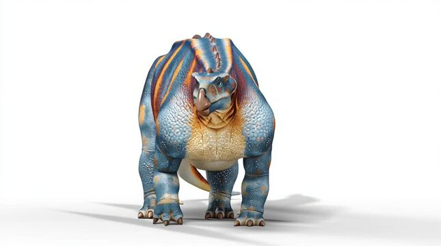 Realistic 3D Dinosaur Render on White Background Generative AI