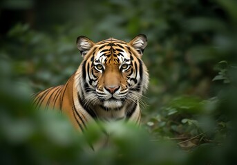 Obraz premium Tiger in forest, close-up