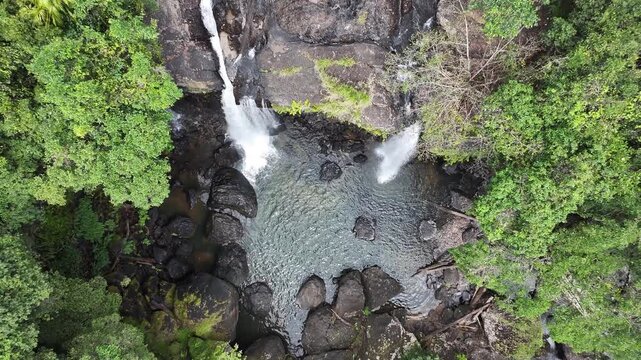 Aerial footage of Tchupala Falls Queensland Australia