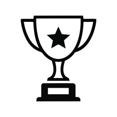 Trophy award icon symbol vector illustration celebrating victory success achievement sports competition vector