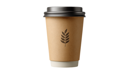 Coffee Cup with Leaf Logo Beverage Container
