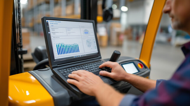 Connected Forklift Fleet with IoT Telemetrics for Performance Monitoring, highlighting talent evaluation, workforce analytics, career development and leadership growth.