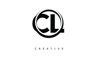 Fototapeta premium CL Letter Logo - Circular Monogram Emblem with Bold Minimal Design for Modern Branding