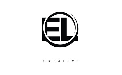 EL Letter Logo - Circular Monogram Emblem with Bold Minimal Design for Modern Branding