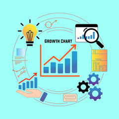Business Growth Chart and Analytics Infographic Background