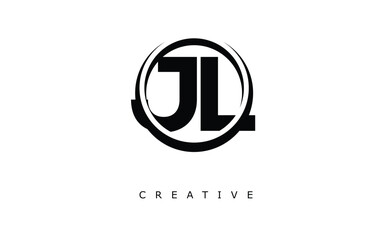 JL Letter Logo - Circular Monogram Emblem with Bold Minimal Design for Modern Branding